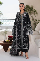 SA-02 Liana – Qalamkar Black Embroidered Summer Lawn 3PC Suit