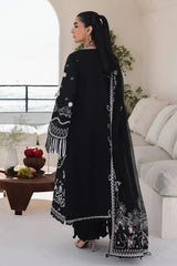 SA-02 Liana – Qalamkar Black Embroidered Summer Lawn 3PC Suit