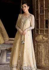 Qalamkar Chiffons – Heela (Light Gold)