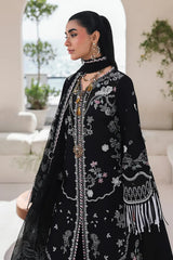 SA-02 Liana – Qalamkar Black Embroidered Summer Lawn 3PC Suit
