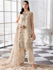 Maria B Mbroidered BD-3007 (Ivory Beige)