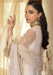 Qalamkar Chiffons – Roise (Ivory White)